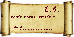 Bodánszki Oszlár névjegykártya